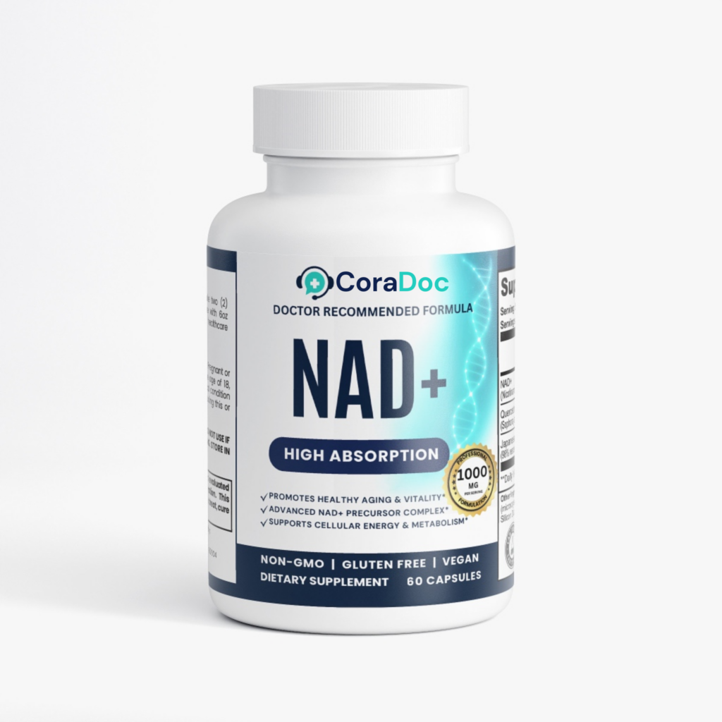 NAD+ Supplement – Cellular Energy & Healthy Aging | 1000mg NAD+ + Quercetin + Resveratrol | 60 Capsules