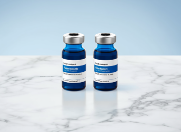 Two pharmaceutical vials representing semaglutide and tirzepatide comparison
