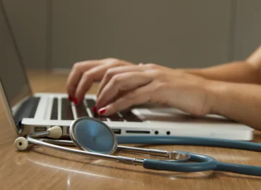 Doctor in medical office providing GLP-1 telehealth consultations nationwide