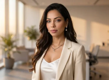 Alpita Patel, Founder and CEO of CoraDoc, in her office at golden hour